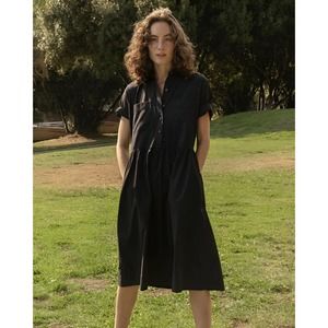 Everlane The Parklet Shirtdress Midi in Black Size 4 Short Sleeve Pockets Gothic